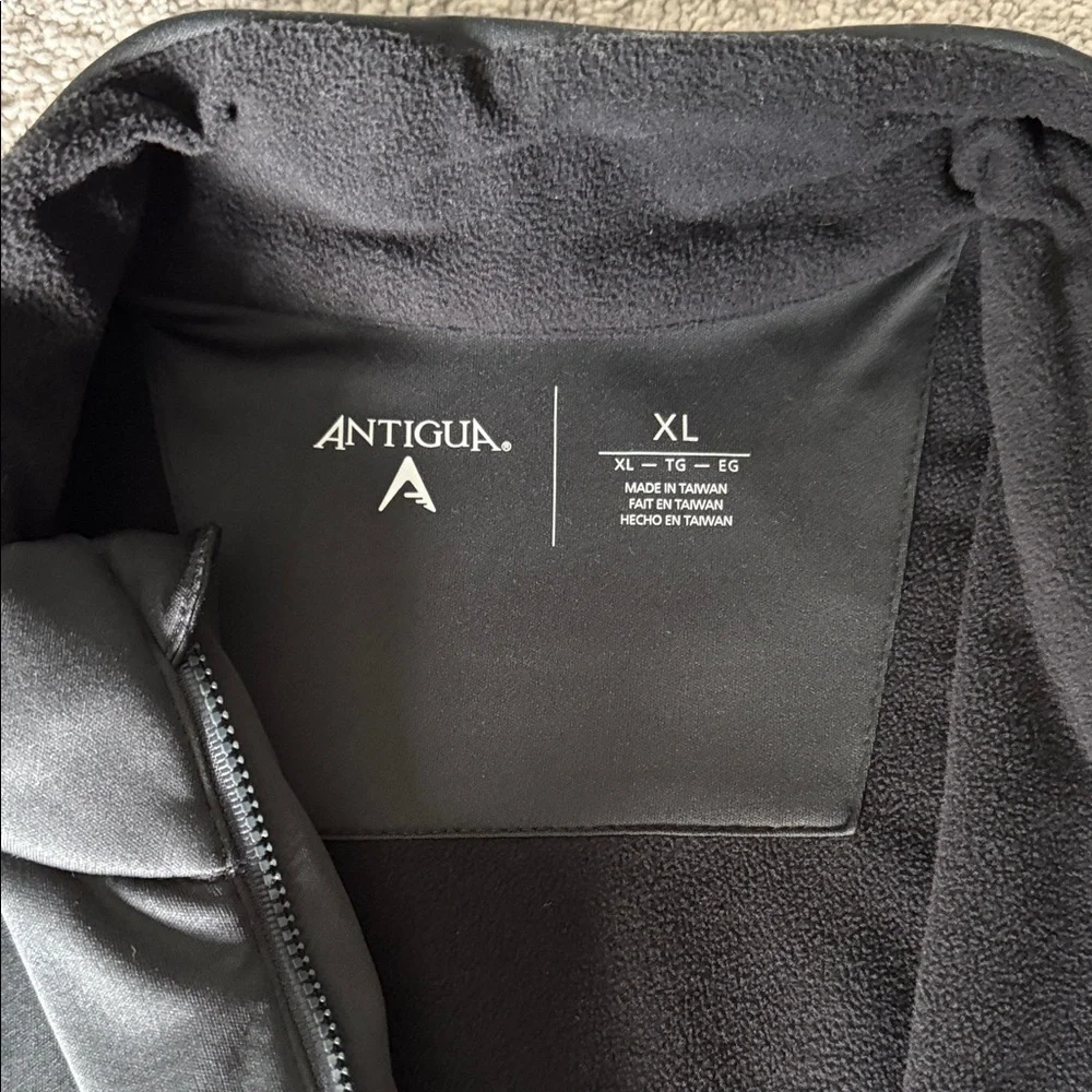 Antigua Black Windbreaker Jacket with Logo